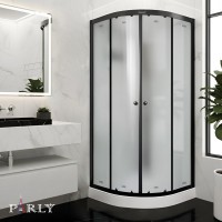 Душевая кабина Parly Bett B931 90х90, с низким поддоном, профиль матовый черный, стекло матовое