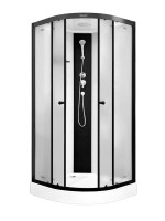 Душевая кабина Parly Bett B931 90х90, с низким поддоном, профиль матовый черный, стекло матовое