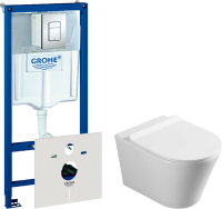 Комплект Унитаз подвесной Vincea Vito VT1-23 + Инсталляция Grohe Rapid SL 38772001 3 в 1 с кнопкой смыва + Шумоизоляция 37131000