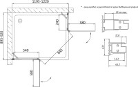 Душевой уголок Vegas Glass AFA-F 120*90 01 01 L профиль белый, стекло прозрачное