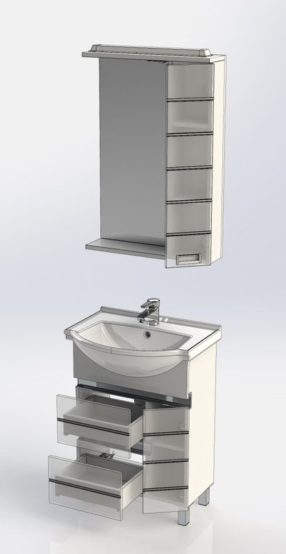 Тумба под раковину Aquanet Доминика 60 белая