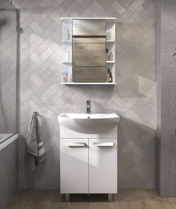 Мебель для ванной комнаты Vigo Hoska 60 2 дверцы, белая, с раковиной Уют