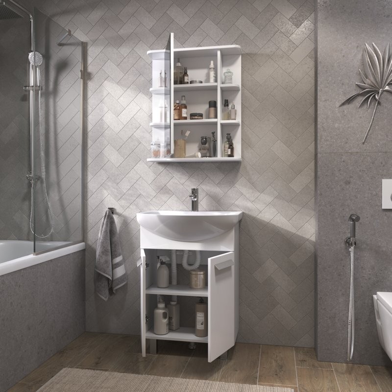 Мебель для ванной комнаты Vigo Hoska 60 2 дверцы, белая, с раковиной Уют