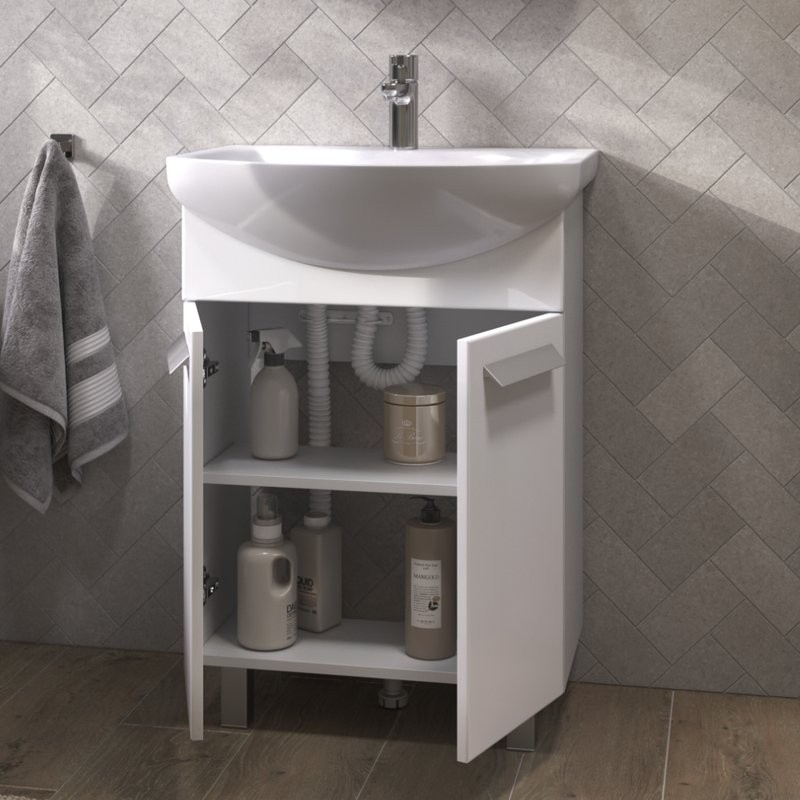 Мебель для ванной комнаты Vigo Hoska 60 2 дверцы, белая, с раковиной Уют