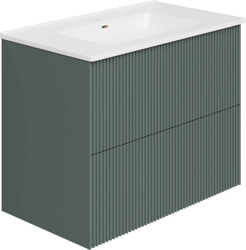 Тумба с раковиной La Fenice Terra Twin 80 подвесная, grigio, раковина Slim Line 80 см