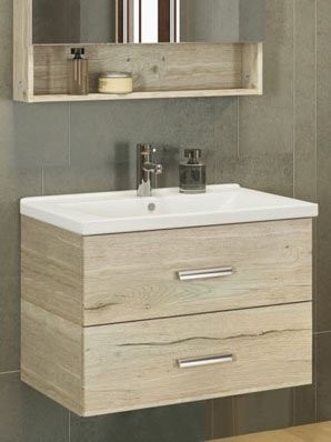 Тумба с раковиной Comforty Парма 80 подвесная, дымчатый дуб