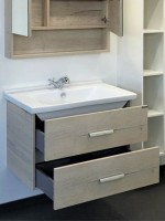 Тумба с раковиной Comforty Парма 80 подвесная, дымчатый дуб