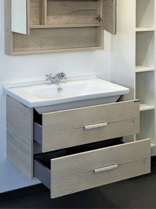 Тумба с раковиной Comforty Парма 80 подвесная, дымчатый дуб