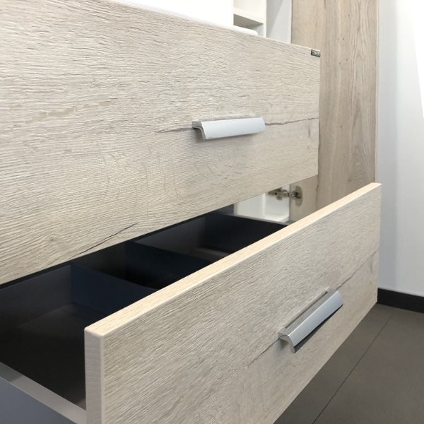 Тумба с раковиной Comforty Парма 80 подвесная, дымчатый дуб