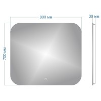 Зеркало в ванную с подсветкой Teymi Solli Oreol 80х70 LED сенсор T20226S
