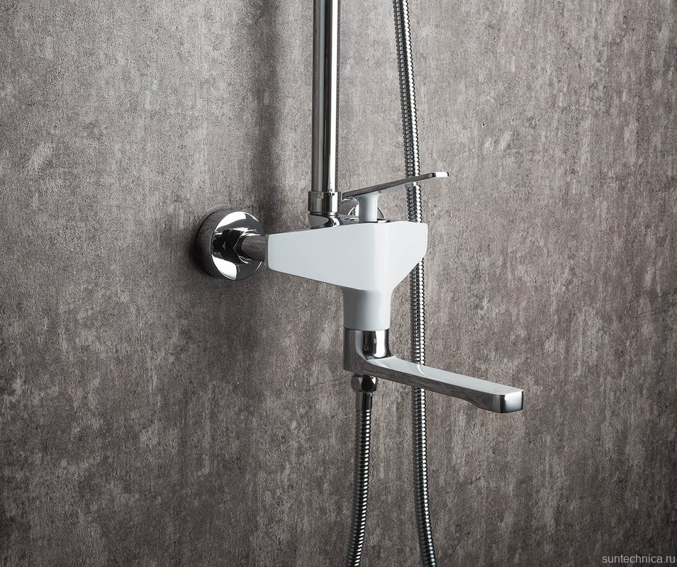 Душевая стойка Frap H58 F2458 хром, белая