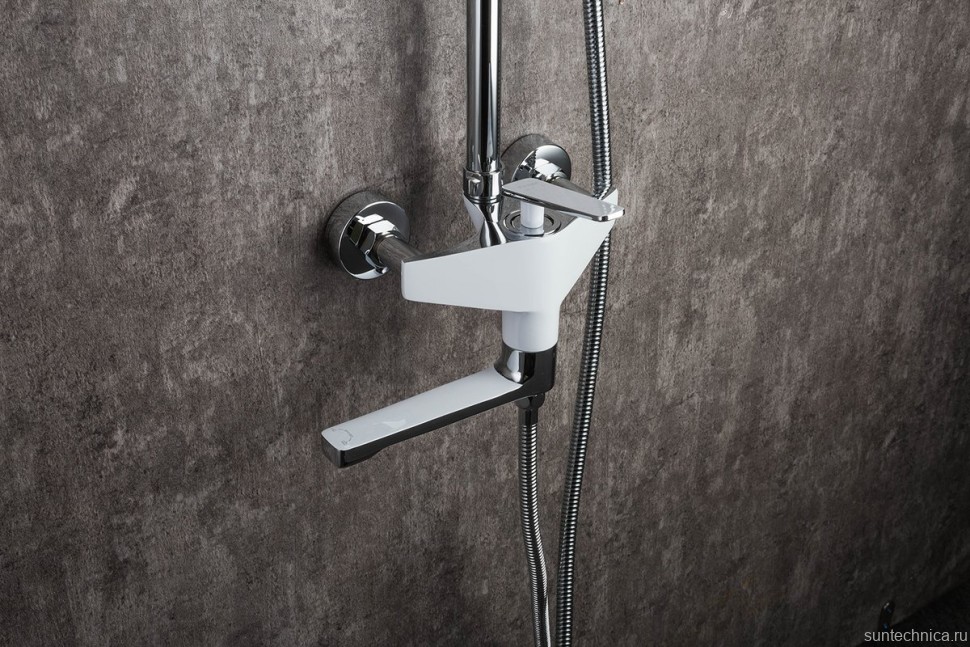 Душевая стойка Frap H58 F2458 хром, белая