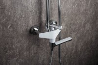 Душевая стойка Frap H58 F2458 хром, белая