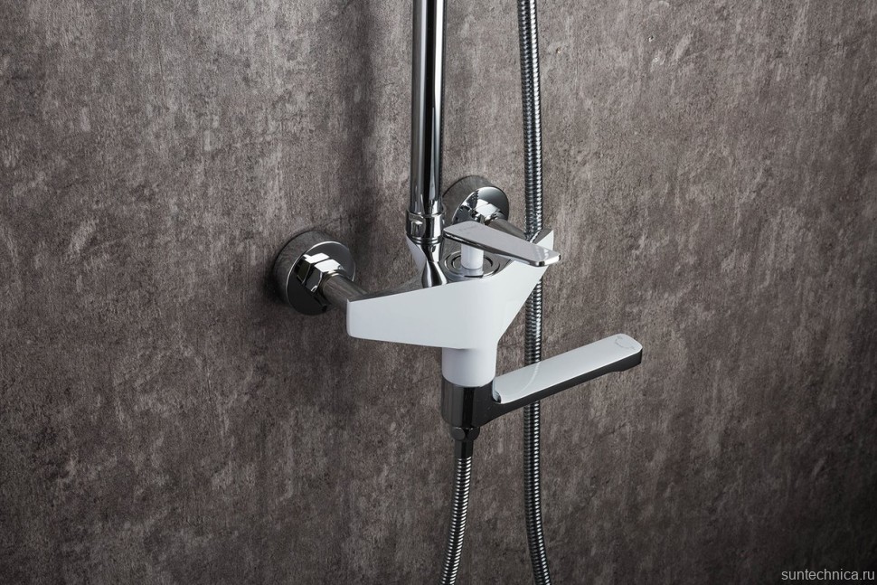 Душевая стойка Frap H58 F2458 хром, белая