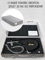 Смеситель для кухни D-lin D159317 с гибким изливом, хром, черный