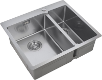 Комплект Мойка Zorg Light ZL R 590-2-510-L L, нержавеющая сталь + Измельчитель Inox D