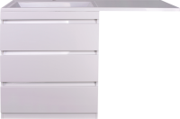 Тумба с раковиной Style Line Даллас 140 L люкс, белая + Смеситель для раковины Kludi Zenta SL 482920565 хром