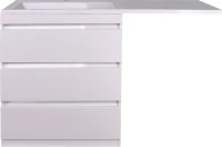 Тумба с раковиной Style Line Даллас 140 L люкс, белая + Смеситель для раковины Kludi Zenta SL 482920565 хром