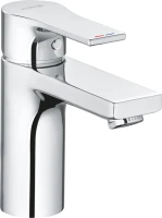 Тумба с раковиной Style Line Даллас 140 L люкс, белая + Смеситель для раковины Kludi Zenta SL 482920565 хром