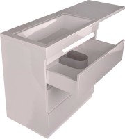 Тумба с раковиной Style Line Даллас 140 L люкс, белая + Смеситель для раковины Kludi Zenta SL 482920565 хром