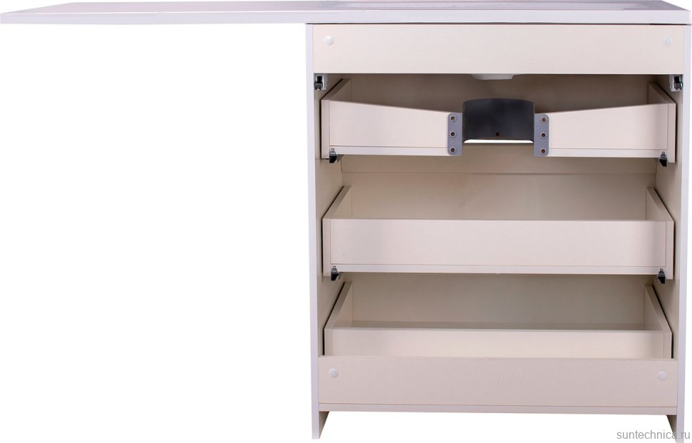 Тумба с раковиной Style Line Даллас 140 L люкс, белая + Смеситель для раковины Kludi Zenta SL 482920565 хром