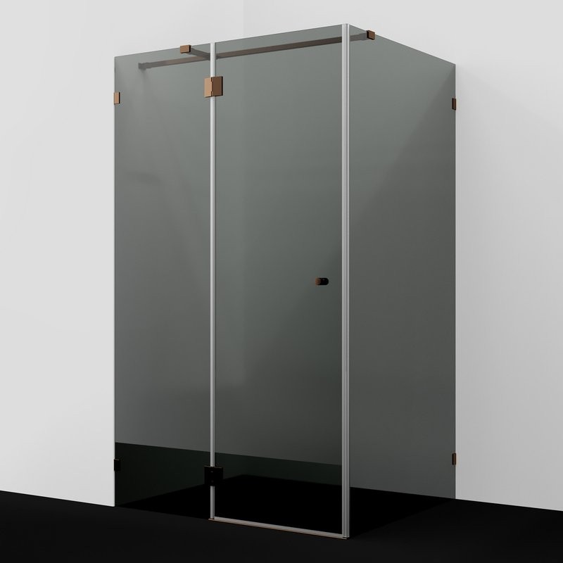 Душевой уголок Wasserkraft Paar 88H07-TG 120х90 см, стекло тонированное, фурнитура розовое золото