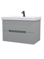 Тумба с раковиной SanStar Ориана 80 подвесная, серая, раковина Sanita luxe Fest 80