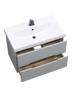 Тумба с раковиной SanStar Ориана 80 подвесная, серая, раковина Sanita luxe Fest 80