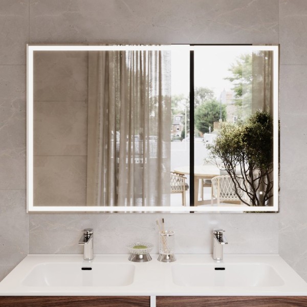 Зеркало DIWO Дмитров 120 с подсветкой светодиодной, сенсорный выключатель, прямоугольное, настенное