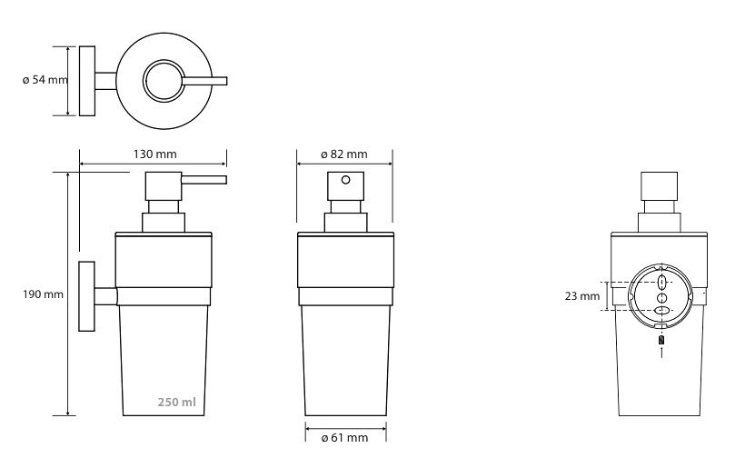 Дозатор для жидкого мыла Bemeta Obla 165109017 настенный, хром