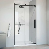 Душевая дверь в нишу Vincea Como Soft VDS-1CS140CLB 140 см профиль черный