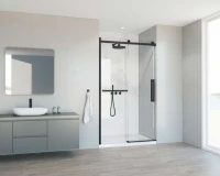 Душевая дверь в нишу Vincea Como Soft VDS-1CS140CLB 140 см профиль черный