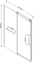 Душевая дверь в нишу Vincea Como Soft VDS-1CS140CLB 140 см профиль черный