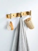 Крючки для ванной и кухни / планка с 3 крючками Shevanik SG5731G, золотой сатин Крючки для ванной и кухни / планка с 3 крючками Shevanik SG5731G, золотой сатин