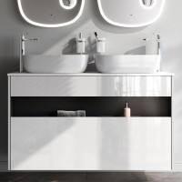 Тумба с раковиной AM.PM Func 120 белый глянец, со столешницей, раковина M8FWCC10510WG