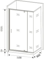 Душевой уголок Good Door Orion Orion WTW-PD+SP-G-CH 110x80