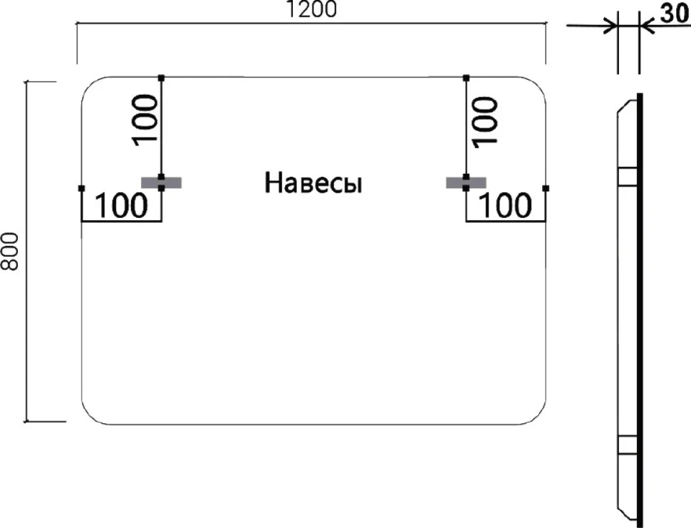 Зеркало Vincea VLM-3VC120-2 120х80 с подсветкой и антизапотевателем