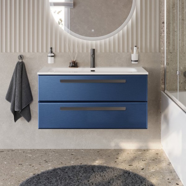 Тумба под раковину без столешницы Cezares Eco Cer-N 100 sapfiro, ручки матовые черные