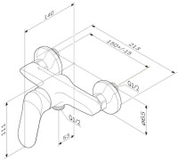 Душевой комплект Смеситель для душа AM.PM Sunny F85C20000 + Гарнитур Gem F0190000 хром