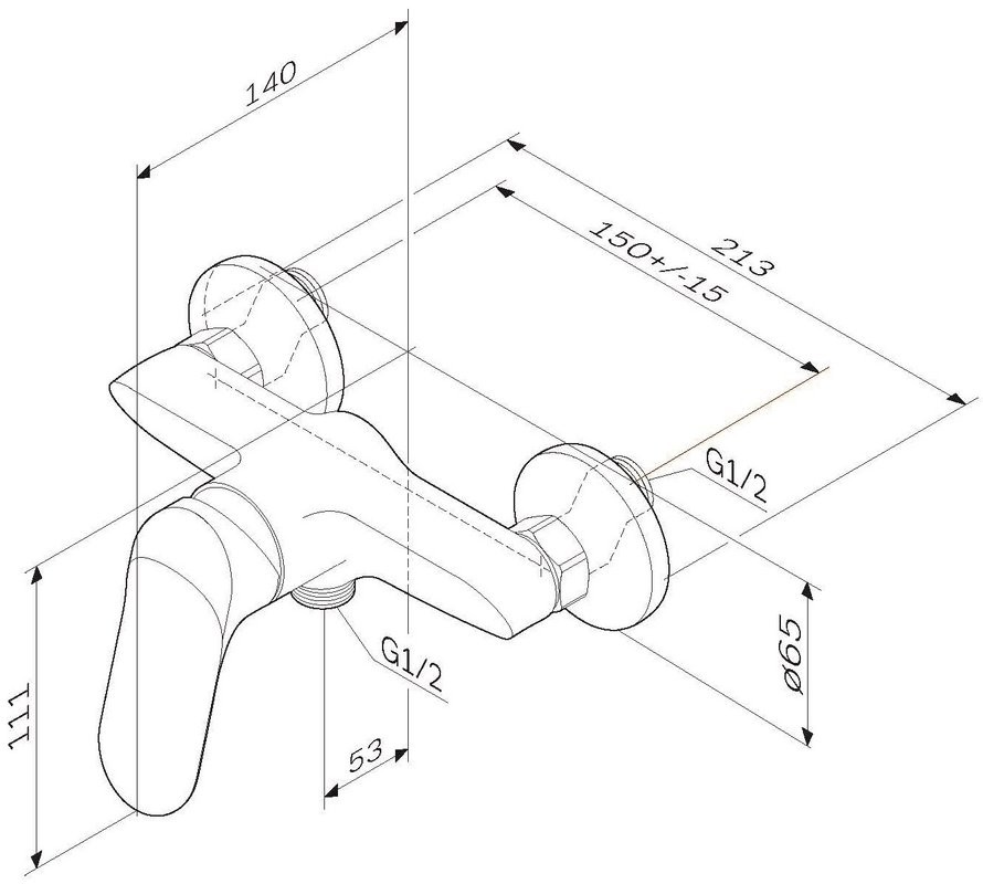 Душевой комплект Смеситель для душа AM.PM Sunny F85C20000 + Гарнитур Gem F0190000 хром