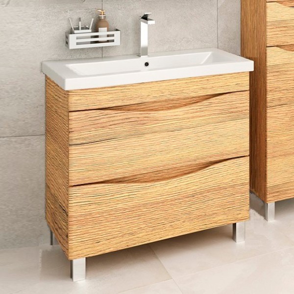 Тумба с раковиной Emmy Дакота 80 рустик соломенный