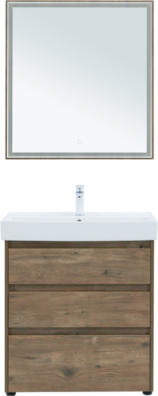 Мебель для ванной комнаты Aquanet Nova Lite 75 напольная, дуб рустикальный, 3 ящика