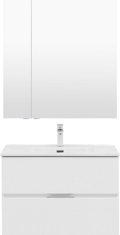 Мебель для ванной комнаты Aquanet Алвита 80 подвесная, белая матовая, 2 ящика