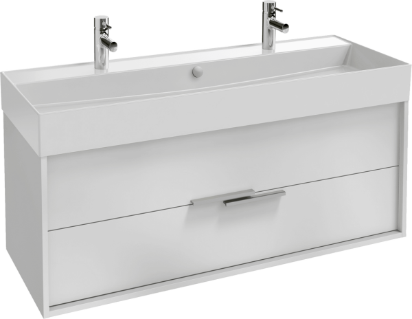 Тумба с раковиной Jacob Delafon Vivienne 120 белая блестящая, раковина белая