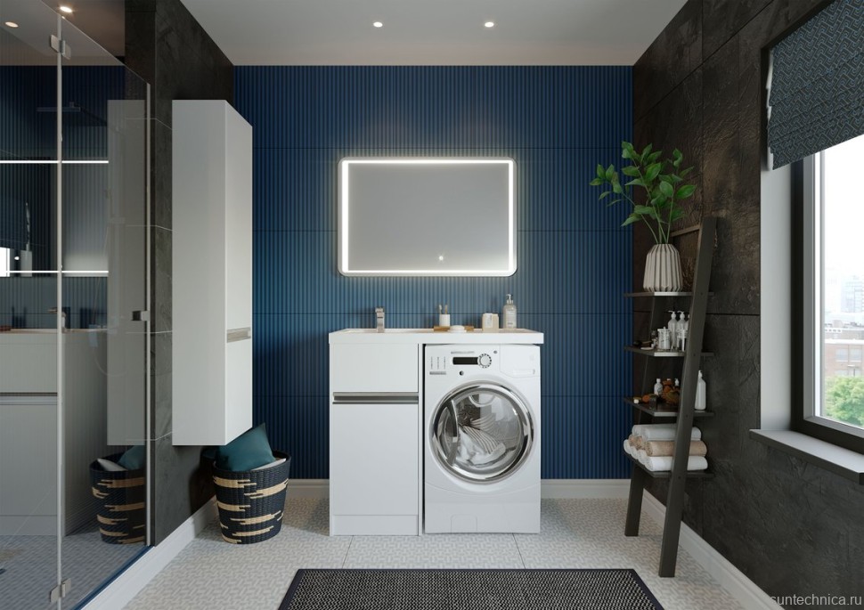 Тумба с раковиной AQUATON Лондри 40 L под стиральную машину