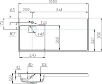 Тумба с раковиной AQUATON Лондри 40 L под стиральную машину