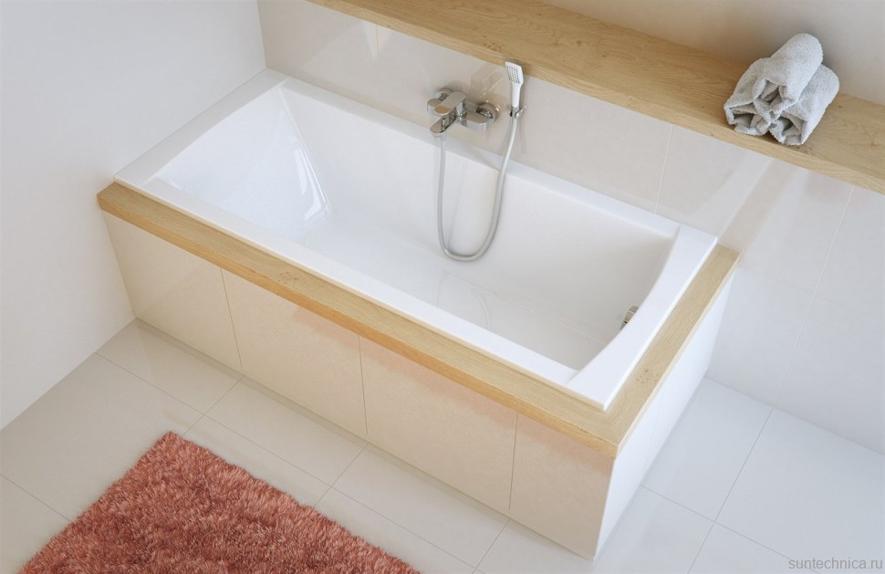 Акриловая ванна Excellent Aquaria 140x70 см, пристенная, белая, с каркасом