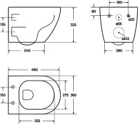 Комплект Унитаз подвесной BelBagno Uno + Инсталляция VitrA V-Fix Core 732-5800-01PV + Кнопка Root Square 740-2395 никель