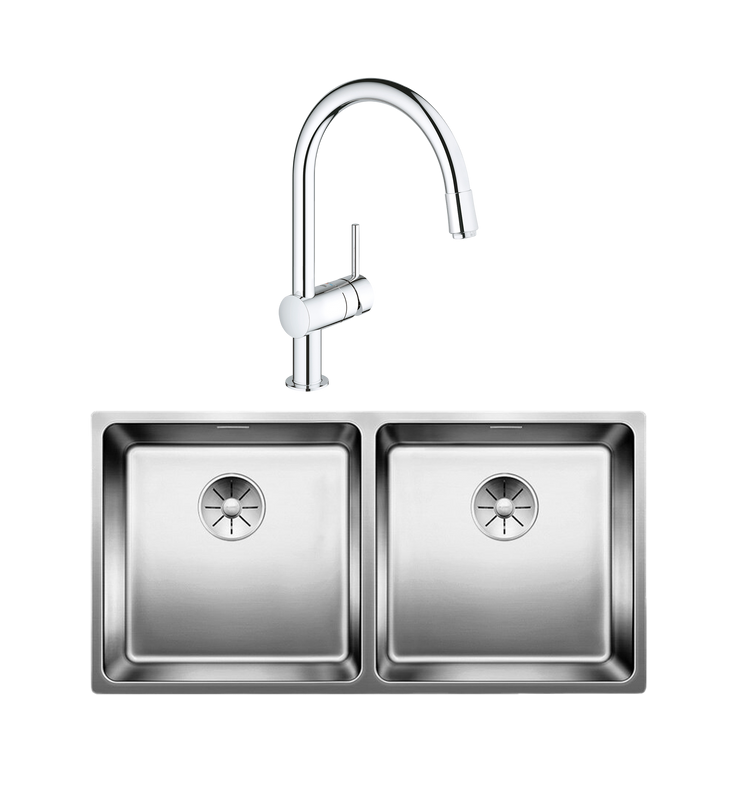 Комплект Мойка Blanco Andano 400/400-IF + Смеситель Grohe Minta 3291800E хром