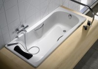 Акриловая ванна Roca BeCool 170x80 см, встраиваемая, белая, с каркасом, с ручками, со сливом-переливом